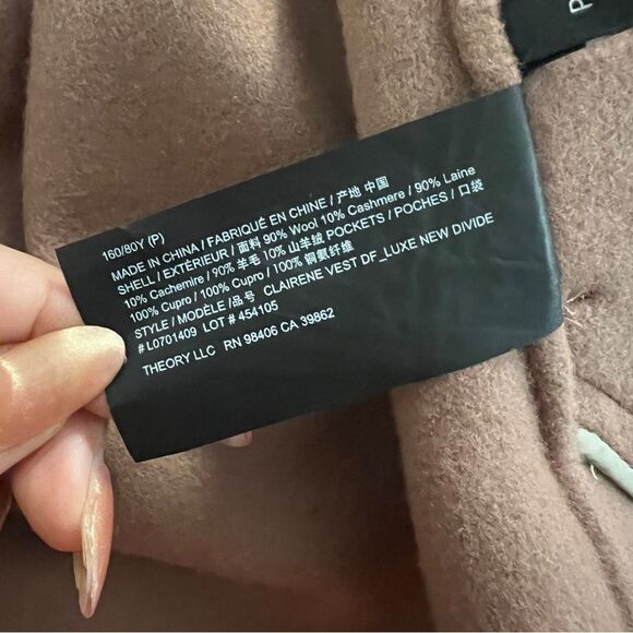 Theory Clairene Vest DF Luxe New Divide Wool Cashmere Hooded Vest Coat oversize - Picture 8 of 9